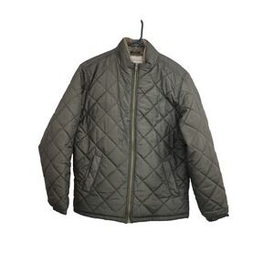 Weatherproof Vintage Jacket Mens L Military Green Quilted Lined Full Zip